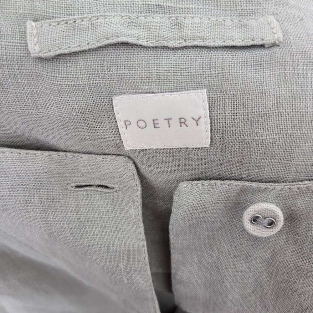 Poetry Dress Pocket 100% Linen Long Minimalist Dress Grey Women 16